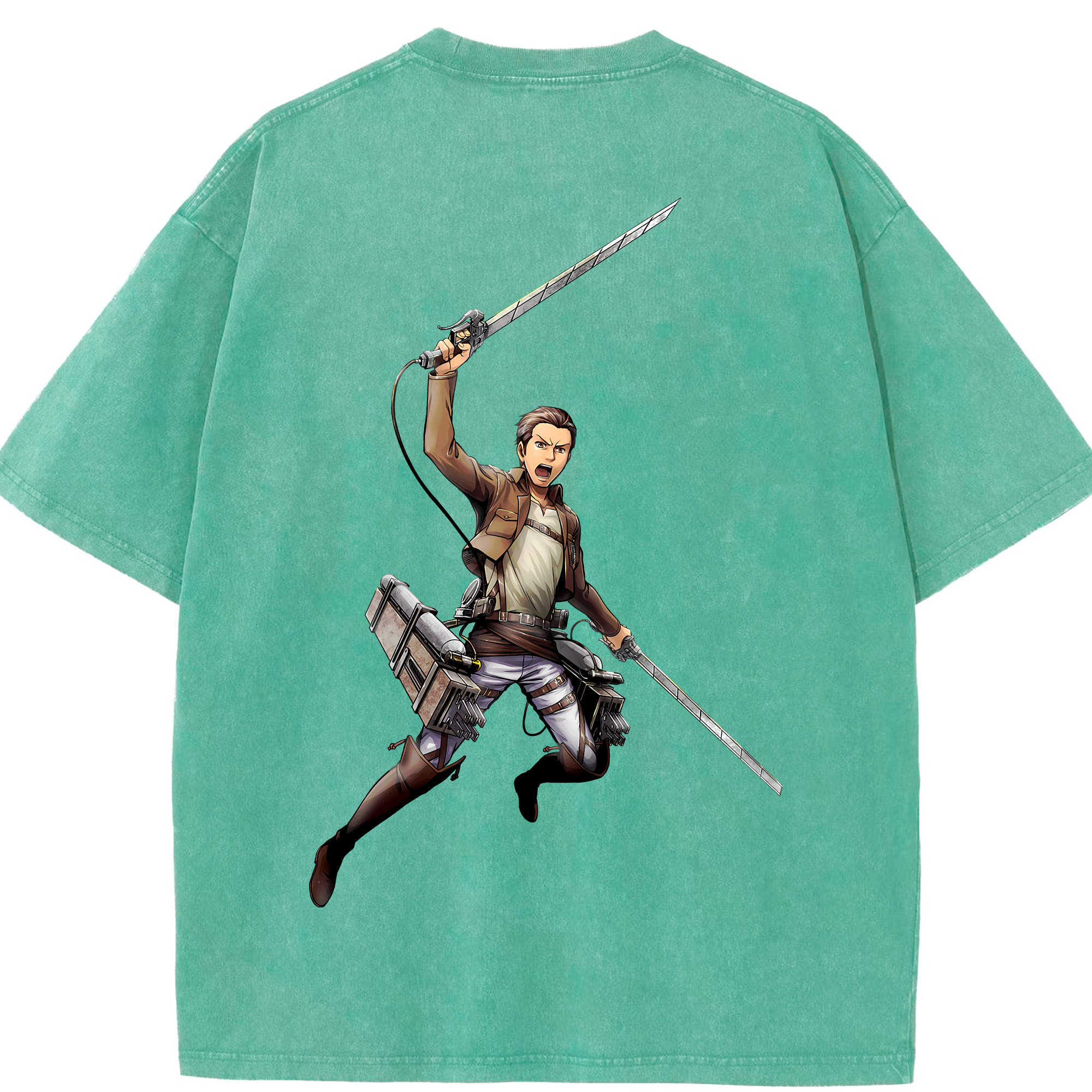 （画像用） 進撃の巨人 Attack on Titan 綿100% ヴィンテージ風 半袖Tシャツ（背面プリント）